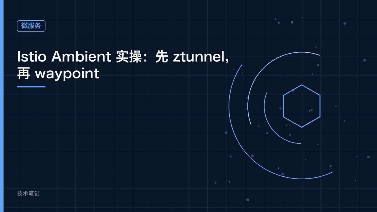 Istio Ambient 实操：先 ztunnel，再 waypoint